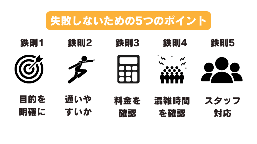 失敗しないための5つのポイントを表したイメージ画像