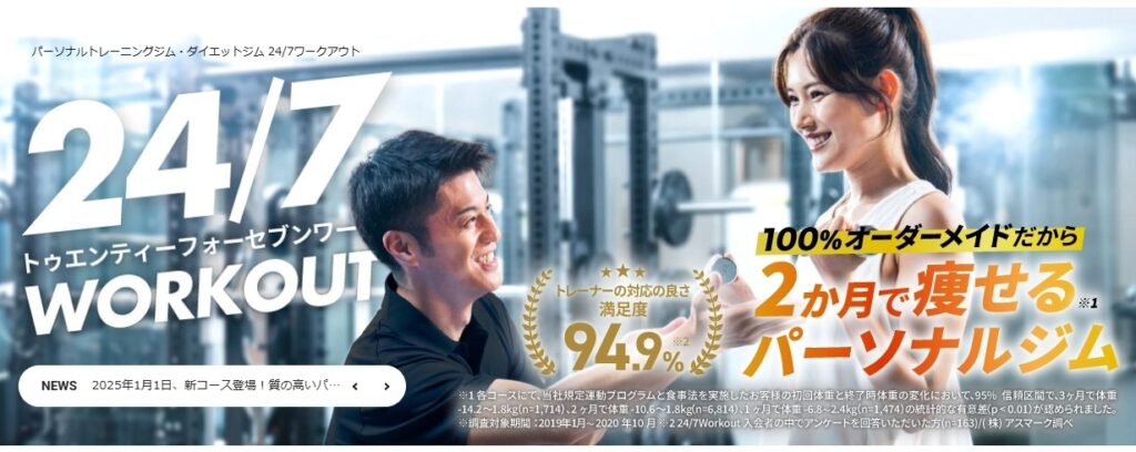 24/7Workoutトップページ画像